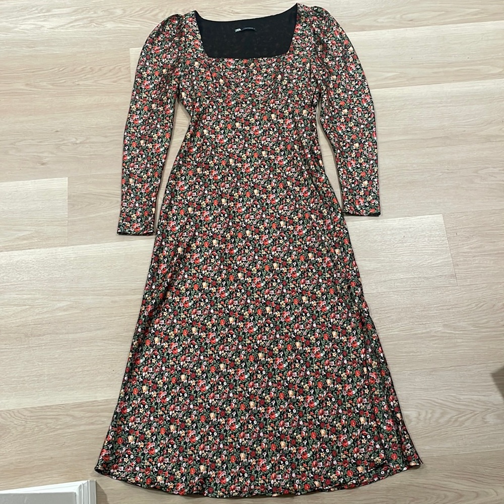 Zara Floral Silk Dress